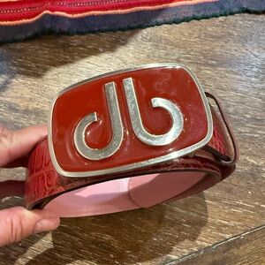 DRUH Golf Belt Red Croc Leather, Interchangeable Buckle ❤️